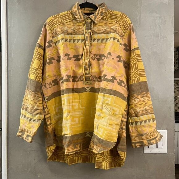Free People We The Free Arizona Sky Pullover Yellow L Large NEW - Picture 2 of 4